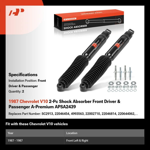 1987 Chevrolet V10 2-Pc Shock Absorber Front Driver & Passenger A-Premium APSA2439