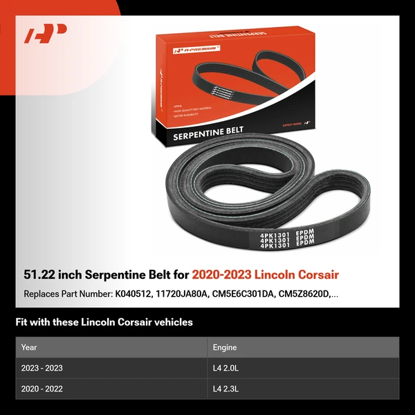 51.22 inch Serpentine Belt for 2020-2023 Lincoln Corsair