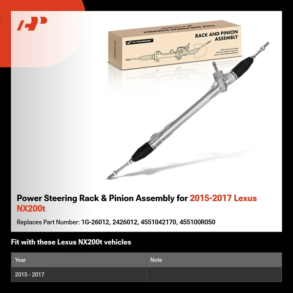 Power Steering Rack & Pinion Assembly for 2015-2017 Lexus NX200t
