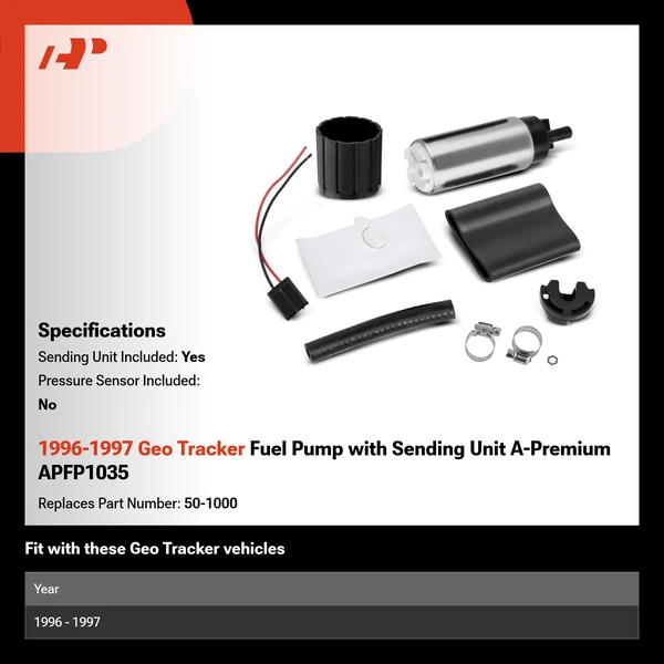 1996-1997 Geo Tracker Fuel Pump with Sending Unit A-Premium APFP1035