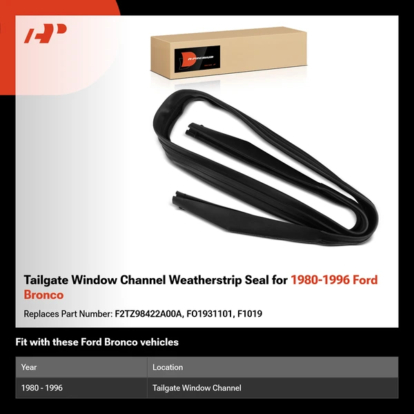 Tailgate Window Channel Weatherstrip Seal for 1980-1996 Ford Bronco