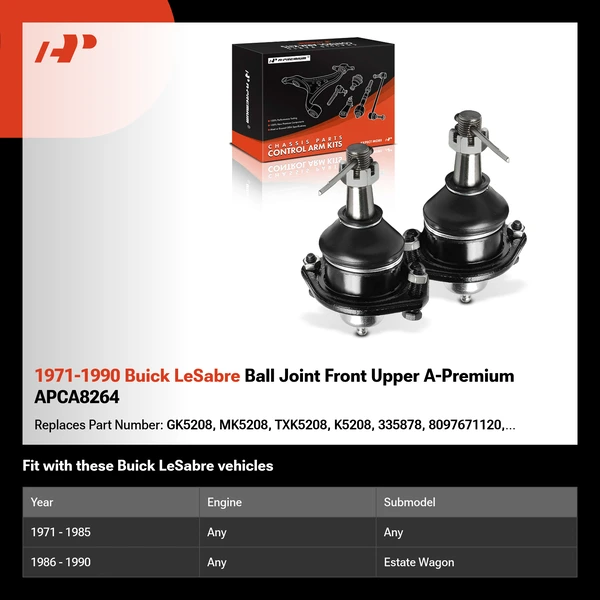 1971-1990 Buick LeSabre Ball Joint Front Upper A-Premium APCA8264