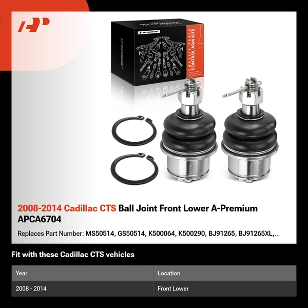 2008-2014 Cadillac CTS Ball Joint Front Lower A-Premium APCA6704