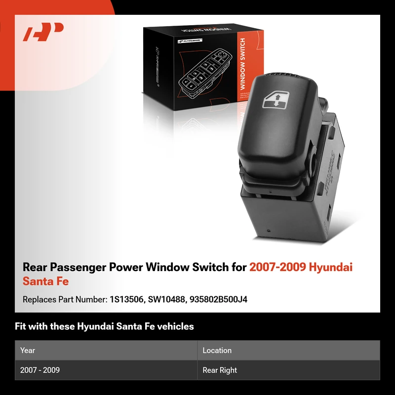 Rear Passenger Power Window Switch for 2007-2009 Hyundai Santa Fe