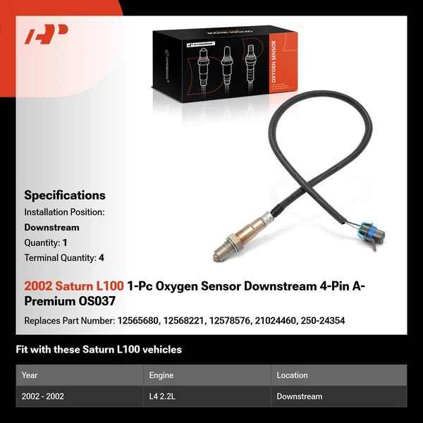 2002 Saturn L100 1-Pc Oxygen Sensor Downstream 4-Pin A-Premium OS037