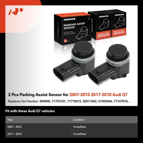2 Pcs Parking Assist Sensor for 2007-2015 2017-2018 Audi Q7
