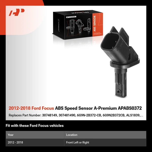 2012-2018 Ford Focus ABS Speed Sensor A-Premium APABS0372