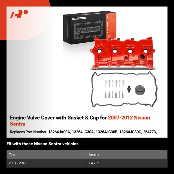 Engine Valve Cover with Gasket & Cap for 2007-2012 Nissan Sentra