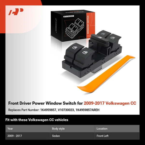 Front Driver Power Window Switch for 2009-2017 Volkswagen CC