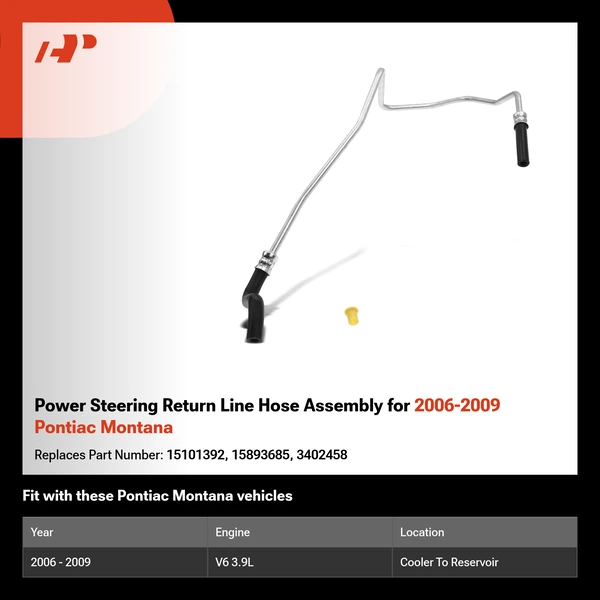 Power Steering Return Line Hose Assembly for 2006-2009 Pontiac Montana