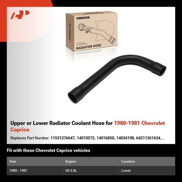 Upper or Lower Radiator Coolant Hose for 1980-1981 Chevrolet Caprice