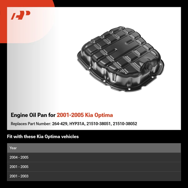 Engine Oil Pan for 2001-2005 Kia Optima