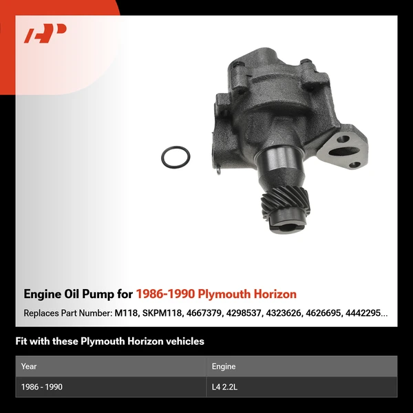 Engine Oil Pump for 1986-1990 Plymouth Horizon