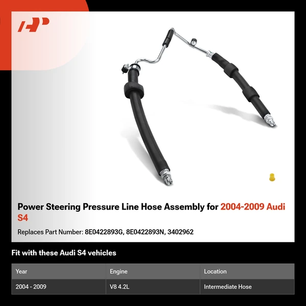 Power Steering Pressure Line Hose Assembly for 2004-2009 Audi S4