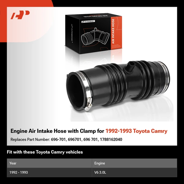 Engine Air Intake Hose with Clamp for 1992-1993 Toyota Camry