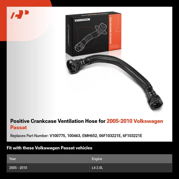 Positive Crankcase Ventilation Hose for 2005-2010 Volkswagen Passat