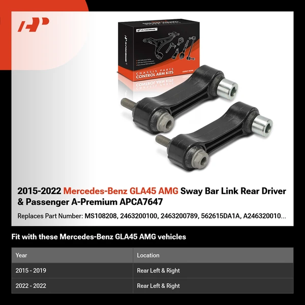2015-2022 Mercedes-Benz GLA45 AMG Sway Bar Link Rear Driver & Passenger A-Premium APCA7647