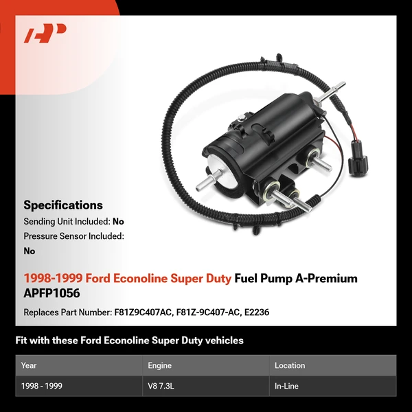 1998-1999 Ford Econoline Super Duty Fuel Pump A-Premium APFP1056