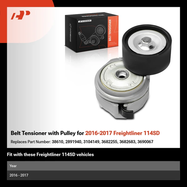 Belt Tensioner with Pulley for 2016-2017 Freightliner 114SD
