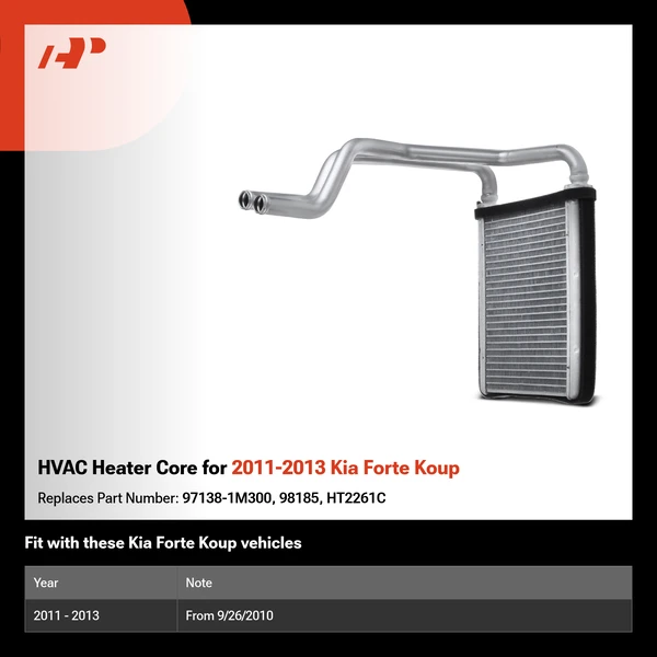 HVAC Heater Core for 2011-2013 Kia Forte Koup