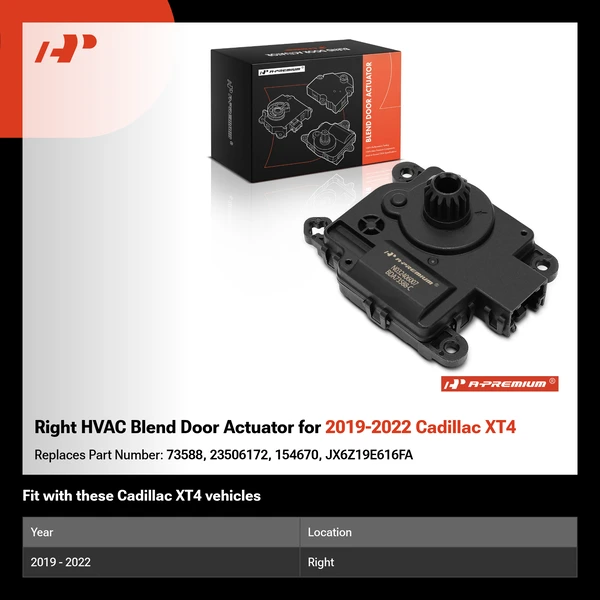 Right HVAC Blend Door Actuator for 2019-2022 Cadillac XT4