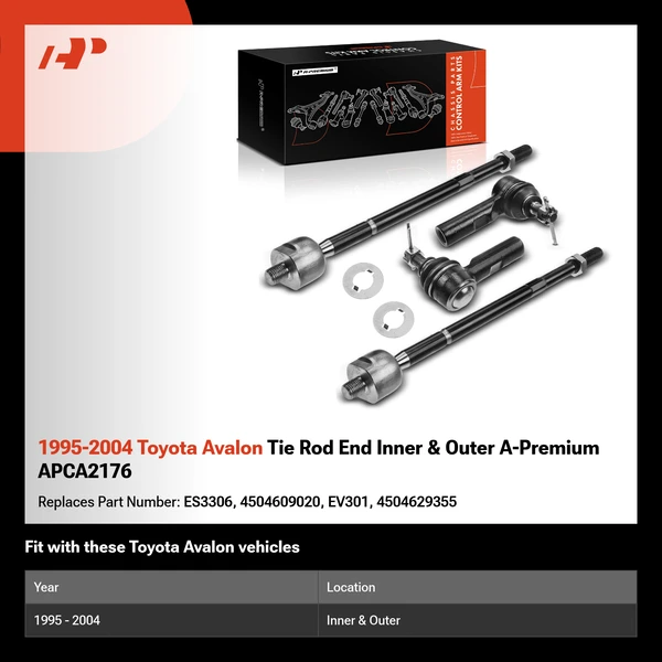 1995-2004 Toyota Avalon Tie Rod End Inner & Outer A-Premium APCA2176