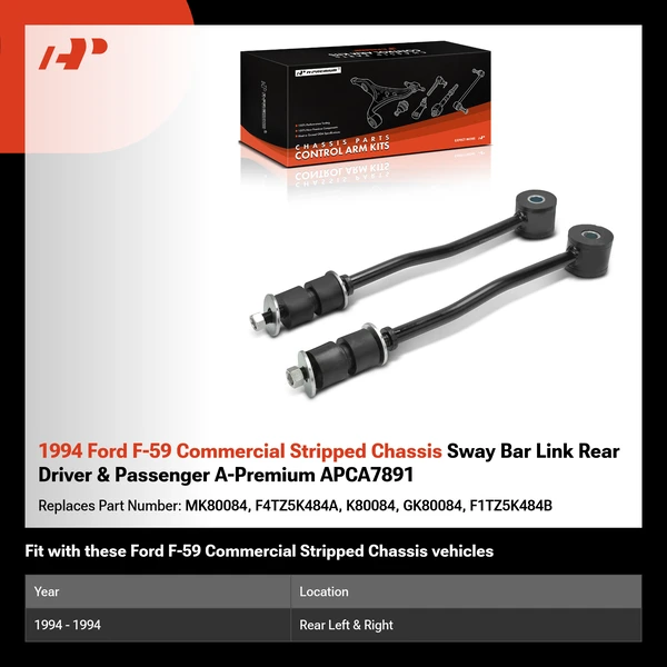 1994 Ford F-59 Commercial Stripped Chassis Sway Bar Link Rear Driver & Passenger A-Premium APCA7891