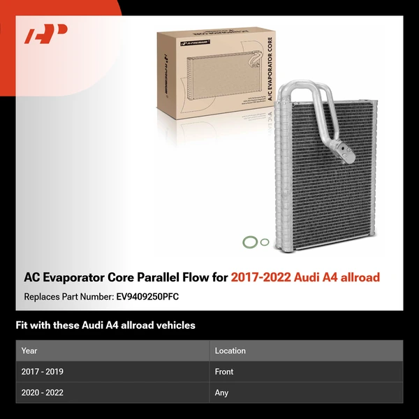 AC Evaporator Core Parallel Flow for 2017-2022 Audi A4 allroad