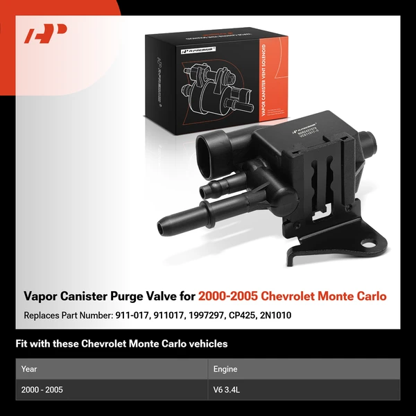 Vapor Canister Purge Valve for 2000-2005 Chevrolet Monte Carlo