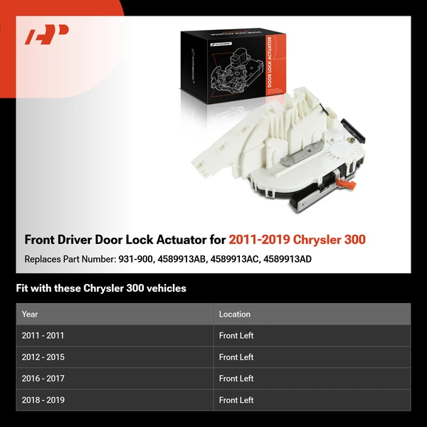 Front Driver Door Lock Actuator for 2011-2019 Chrysler 300