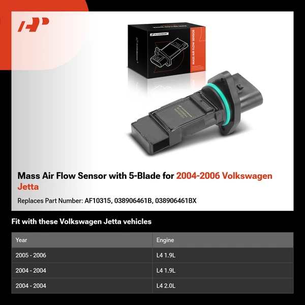 Mass Air Flow Sensor with 5-Blade for 2004-2006 Volkswagen Jetta
