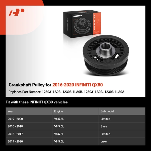 Crankshaft Pulley for 2016-2020 INFINITI QX80