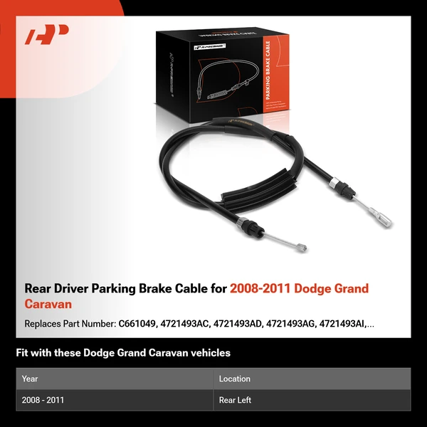 Rear Driver Parking Brake Cable for 2008-2011 Dodge Grand Caravan