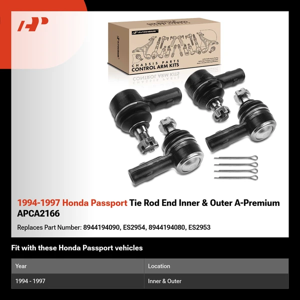 1994-1997 Honda Passport Tie Rod End Inner & Outer A-Premium APCA2166