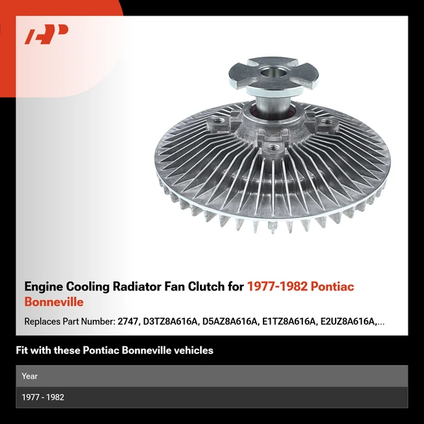 Engine Cooling Radiator Fan Clutch for 1977-1982 Pontiac Bonneville
