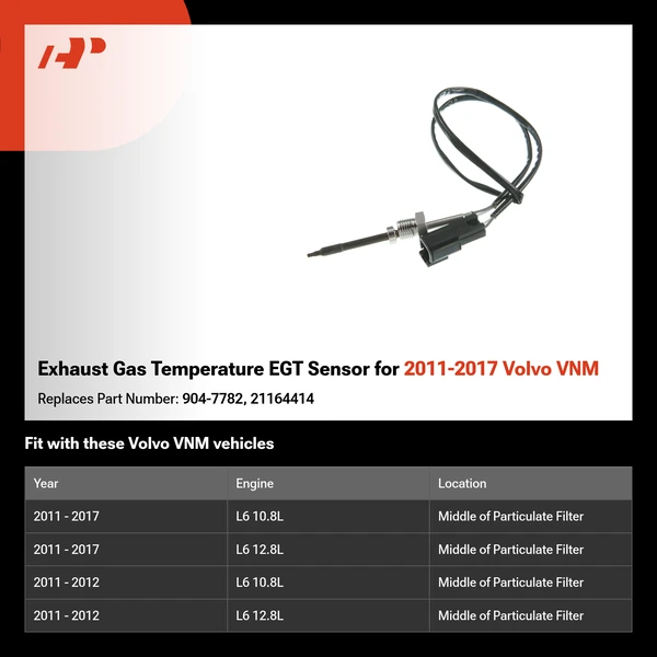 Exhaust Gas Temperature EGT Sensor for 2011-2017 Volvo VNM