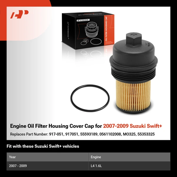 Engine Oil Filter Housing Cover Cap for 2007-2009 Suzuki Swift+
