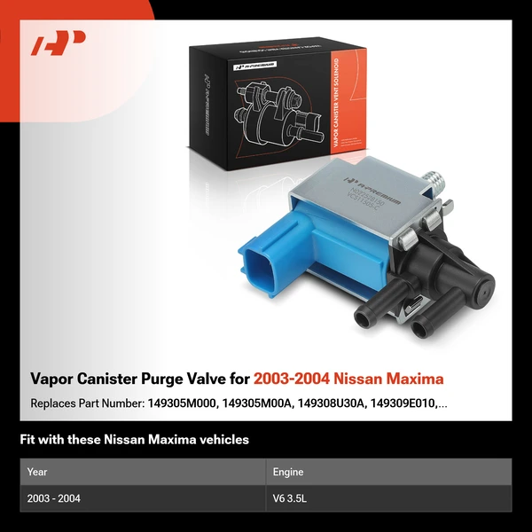 Vapor Canister Purge Valve for 2003-2004 Nissan Maxima