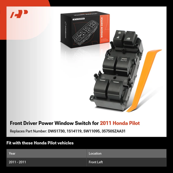 Front Driver Power Window Switch for 2011 Honda Pilot