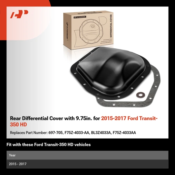 Rear Differential Cover with 9.75in. for 2015-2017 Ford Transit-350 HD