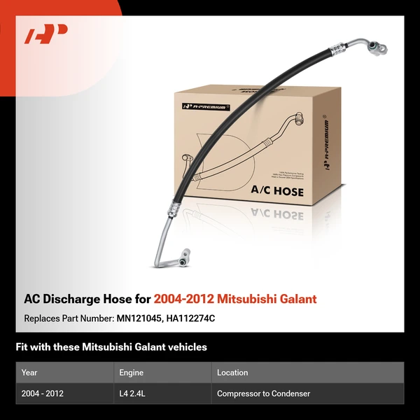 AC Discharge Hose for 2004-2012 Mitsubishi Galant