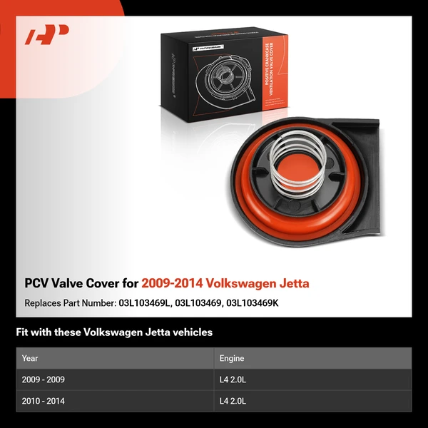 PCV Valve Cover for 2009-2014 Volkswagen Jetta