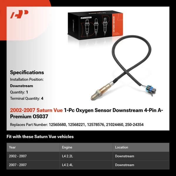 2002-2007 Saturn Vue 1-Pc Oxygen Sensor Downstream 4-Pin A-Premium OS037