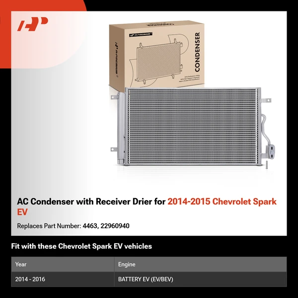 AC Condenser with Receiver Drier for 2014-2015 Chevrolet Spark EV