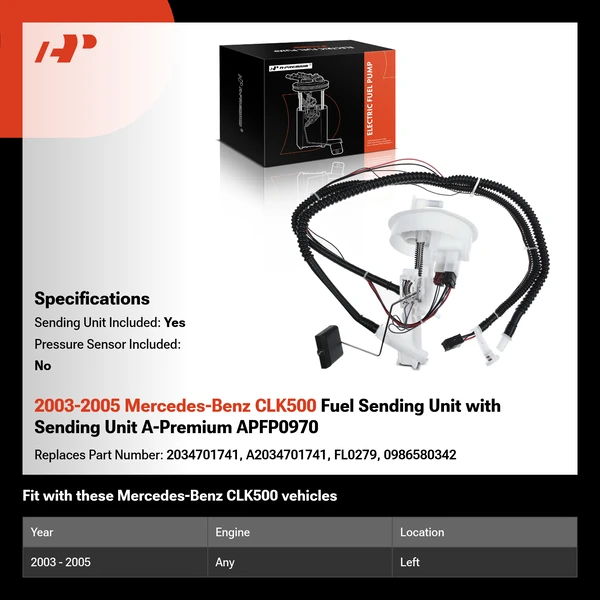 2003-2005 Mercedes-Benz CLK500 Fuel Sending Unit with Sending Unit A-Premium APFP0970