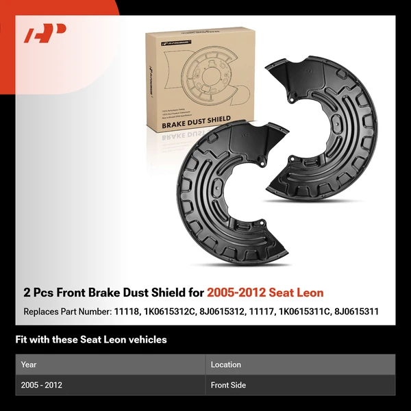 2 Pcs Front Brake Dust Shield for 2005-2012 Seat Leon