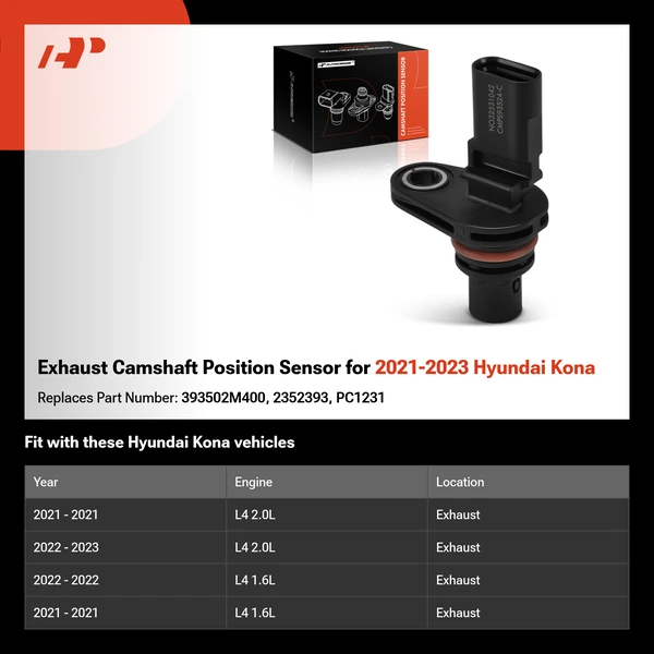 Exhaust Camshaft Position Sensor for 2021-2023 Hyundai Kona