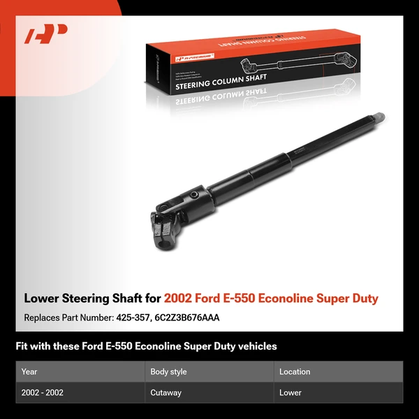 Lower Steering Shaft for 2002 Ford E-550 Econoline Super Duty