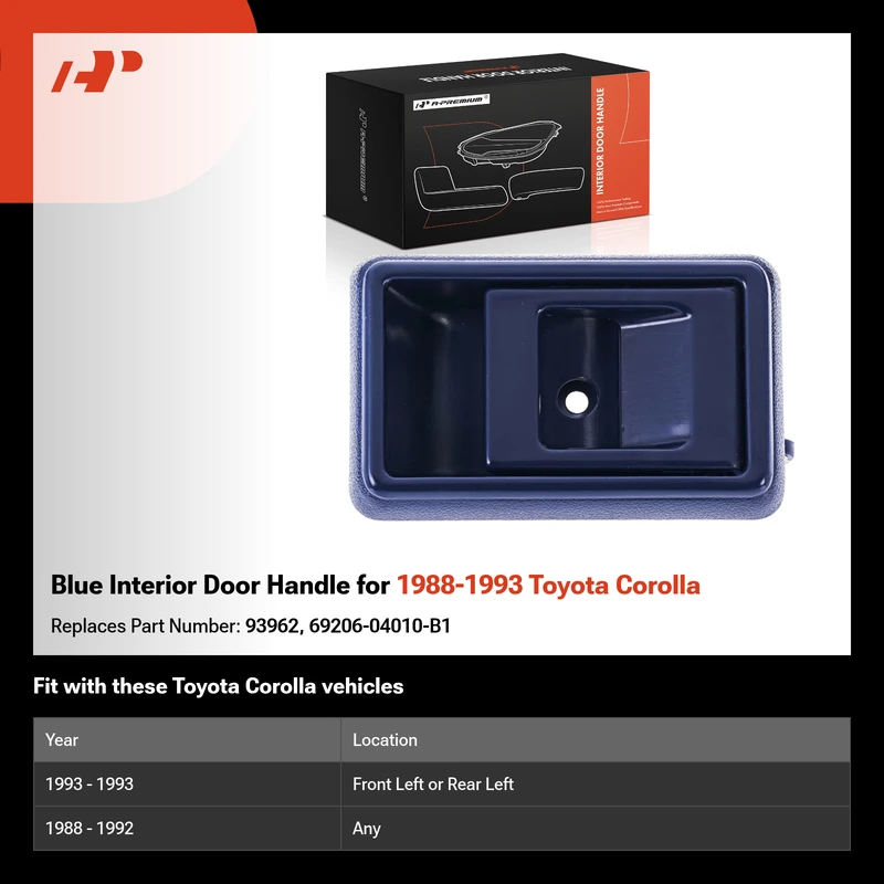 Blue Interior Door Handle for 1988-1993 Toyota Corolla