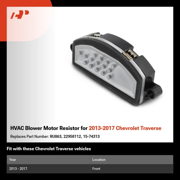 HVAC Blower Motor Resistor for 2013-2017 Chevrolet Traverse